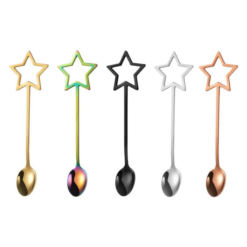 30 vnt Kūrybinis penkiakampis žvaigždutė nerūdijančio plieno kavos šaukštas medaus desertas maišymo šaukštas baras virtuvė restoranas vakarėlio įrankis