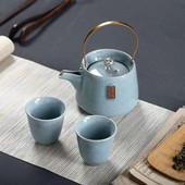 Retro keramički čajnik Set za čaj Puer Posuda za čaj i set šalica Grijani kuhalo Posuđe za čaj Čajnici Kineska šalica Posluživanje Ceremonija Caffe bar od gline