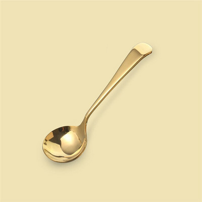 1 bucăți linguri cu cap rotund din oțel inoxidabil lingură de masă lingură de cafea pentru amestecare, folosită pentru cină, supă, cereale, desert, fructe