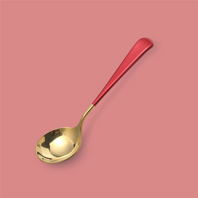 1 bucăți linguri cu cap rotund din oțel inoxidabil lingură de masă lingură de cafea pentru amestecare, folosită pentru cină, supă, cereale, desert, fructe