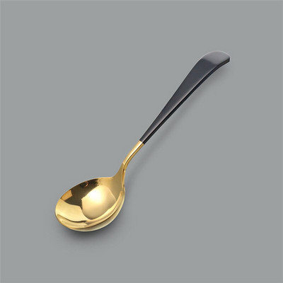 1 bucăți linguri cu cap rotund din oțel inoxidabil lingură de masă lingură de cafea pentru amestecare, folosită pentru cină, supă, cereale, desert, fructe