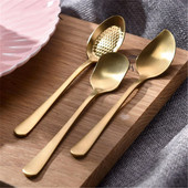 Înghețată din oțel inoxidabil cu mâner lung, lingură de ceai pentru desert, lingură de cafea colorată, tacâmuri, unelte de bucătărie, 2 buc.