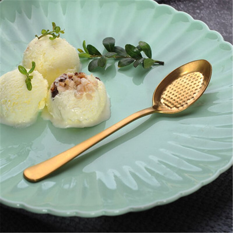 Înghețată din oțel inoxidabil cu mâner lung, lingură de ceai pentru desert, lingură de cafea colorată, tacâmuri, unelte de bucătărie, 2 buc.