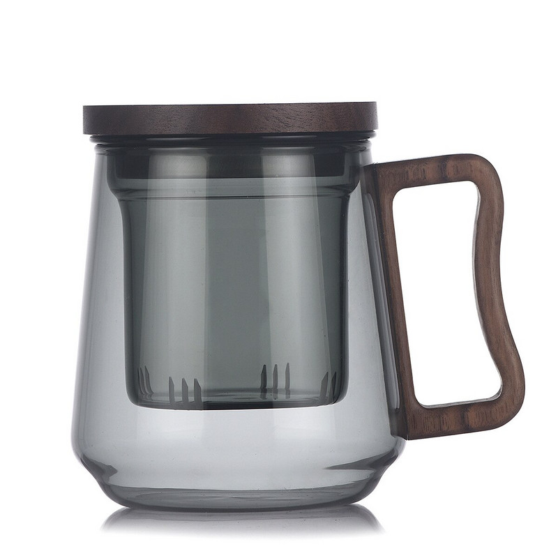 350/450ML visoka borosilikatna staklena trodijelna šalica za čaj s mjehurićima za odvajanje čaja Uredska šalica za čaj za piće Set posuđa za kućanstvo Poklon