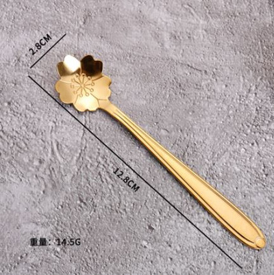 Minunate linguri de gheață cu flori curcubeu din oțel inoxidabil 410, cu oglindă, amestecare, amestecare, băutură, înghețată, desert, lingură de ceai