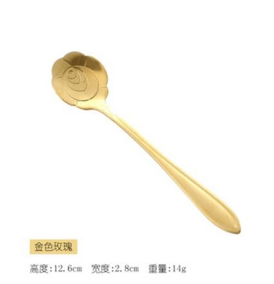 Minunate linguri de gheață cu flori curcubeu din oțel inoxidabil 410, cu oglindă, amestecare, amestecare, băutură, înghețată, desert, lingură de ceai