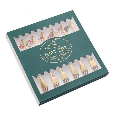 Božićni setovi žlica i vilica za kavu Žlica za miješanje kave Posuđe Desertna žličica za čaj Lopata Božićna kutija za darove Dekoracija za zabavu