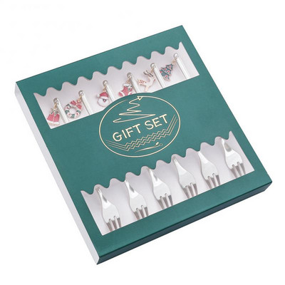 Božićni setovi žlica i vilica za kavu Žlica za miješanje kave Posuđe Desertna žličica za čaj Lopata Božićna kutija za darove Dekoracija za zabavu