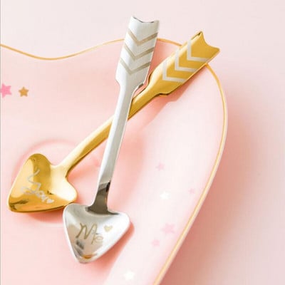 MICCK Nerezová oceľová kávová lyžička Kreatívna naberačka Cupid's Arrow Barista nástroje Miešanie kávy Kuchynská dekorácia Čajová lyžička