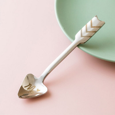 MICCK Nerezová oceľová kávová lyžička Kreatívna naberačka Cupid's Arrow Barista nástroje Miešanie kávy Kuchynská dekorácia Čajová lyžička