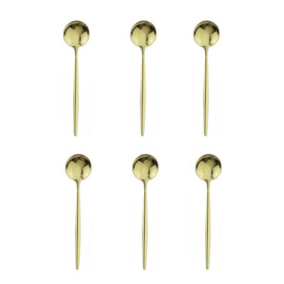 Accesorii de bucătărie Tacâmuri 6 buc. Lingură de ceai din oțel inoxidabil curcubeu Linguri de înghețată pentru desert Linguri de cafea lustruite pentru amestecare