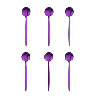 Accesorii de bucătărie Tacâmuri 6 buc. Lingură de ceai din oțel inoxidabil curcubeu Linguri de înghețată pentru desert Linguri de cafea lustruite pentru amestecare