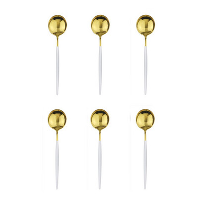 Accesorii de bucătărie Tacâmuri 6 buc. Lingură de ceai din oțel inoxidabil curcubeu Linguri de înghețată pentru desert Linguri de cafea lustruite pentru amestecare