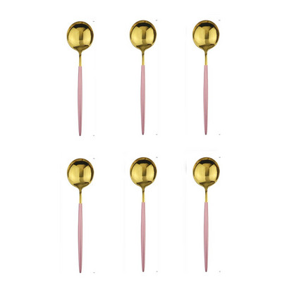 Accesorii de bucătărie Tacâmuri 6 buc. Lingură de ceai din oțel inoxidabil curcubeu Linguri de înghețată pentru desert Linguri de cafea lustruite pentru amestecare