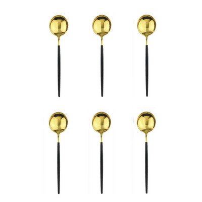 Accesorii de bucătărie Tacâmuri 6 buc. Lingură de ceai din oțel inoxidabil curcubeu Linguri de înghețată pentru desert Linguri de cafea lustruite pentru amestecare