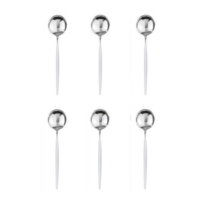 Accesorii de bucătărie Tacâmuri 6 buc. Lingură de ceai din oțel inoxidabil curcubeu Linguri de înghețată pentru desert Linguri de cafea lustruite pentru amestecare