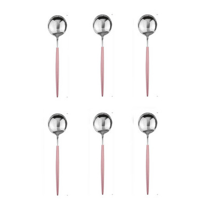 Accesorii de bucătărie Tacâmuri 6 buc. Lingură de ceai din oțel inoxidabil curcubeu Linguri de înghețată pentru desert Linguri de cafea lustruite pentru amestecare