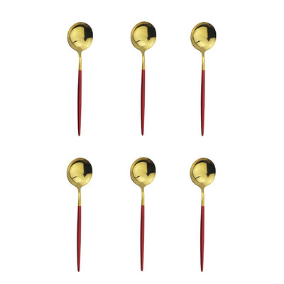 Accesorii de bucătărie Tacâmuri 6 buc. Lingură de ceai din oțel inoxidabil curcubeu Linguri de înghețată pentru desert Linguri de cafea lustruite pentru amestecare