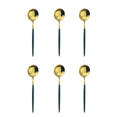Accesorii de bucătărie Tacâmuri 6 buc. Lingură de ceai din oțel inoxidabil curcubeu Linguri de înghețată pentru desert Linguri de cafea lustruite pentru amestecare