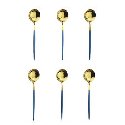 Accesorii de bucătărie Tacâmuri 6 buc. Lingură de ceai din oțel inoxidabil curcubeu Linguri de înghețată pentru desert Linguri de cafea lustruite pentru amestecare