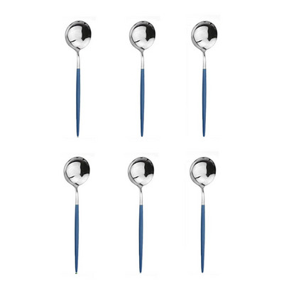 Accesorii de bucătărie Tacâmuri 6 buc. Lingură de ceai din oțel inoxidabil curcubeu Linguri de înghețată pentru desert Linguri de cafea lustruite pentru amestecare