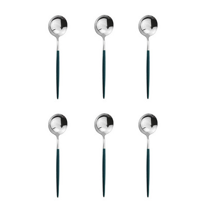 Accesorii de bucătărie Tacâmuri 6 buc. Lingură de ceai din oțel inoxidabil curcubeu Linguri de înghețată pentru desert Linguri de cafea lustruite pentru amestecare