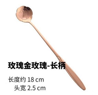 Kiváló minőségű rozsdamentes acél hosszú nyelű virág kávéskanál fagylalt desszert teáskanál konyhai kiegészítőkhöz