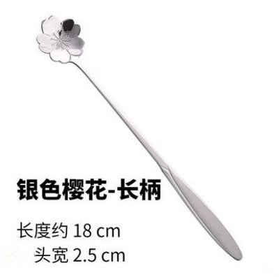Kiváló minőségű rozsdamentes acél hosszú nyelű virág kávéskanál fagylalt desszert teáskanál konyhai kiegészítőkhöz