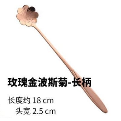 Kiváló minőségű rozsdamentes acél hosszú nyelű virág kávéskanál fagylalt desszert teáskanál konyhai kiegészítőkhöz