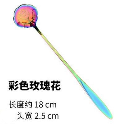 Kiváló minőségű rozsdamentes acél hosszú nyelű virág kávéskanál fagylalt desszert teáskanál konyhai kiegészítőkhöz