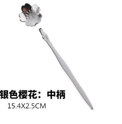 Kiváló minőségű rozsdamentes acél hosszú nyelű virág kávéskanál fagylalt desszert teáskanál konyhai kiegészítőkhöz