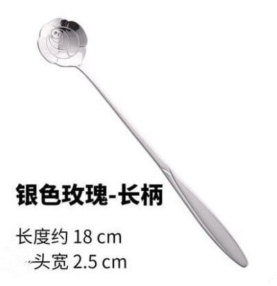 Kiváló minőségű rozsdamentes acél hosszú nyelű virág kávéskanál fagylalt desszert teáskanál konyhai kiegészítőkhöz