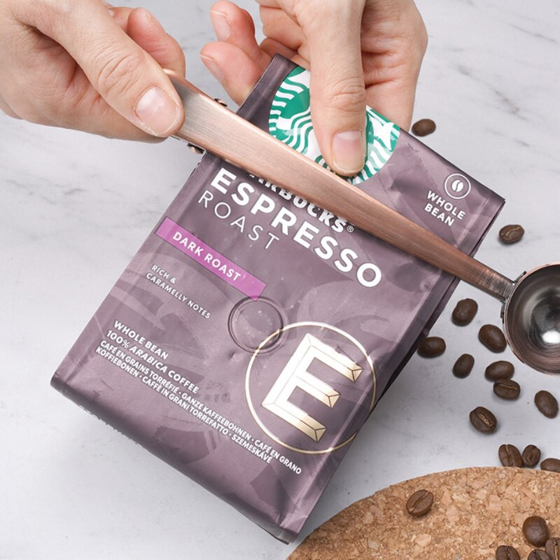 Linguriță de cafea din oțel inoxidabil două-în-unul, clemă de etanșare multifuncțională, lingură de măsurare, unelte creative de bucătărie, consumabile pentru condimente