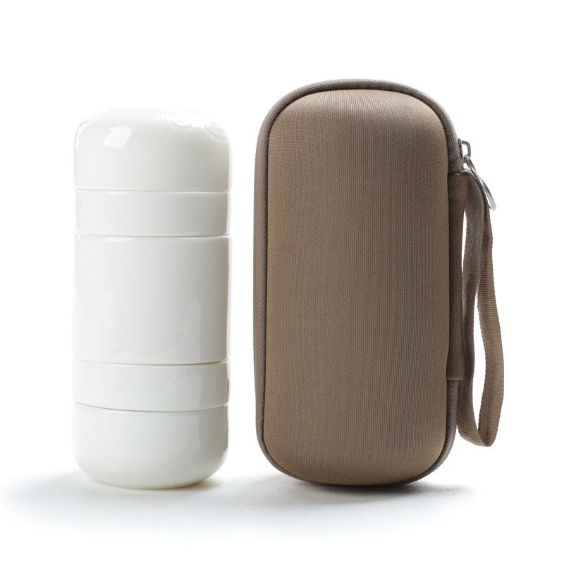 Kinijos Gaiwan arbatos rinkinys Kung Fu puodelis baltos keramikos baltos arbatos indai su 4 puodeliais arbatos rinkiniais nešiojamas kelioninis arbatos rinkinys su kelioniniu krepšiu