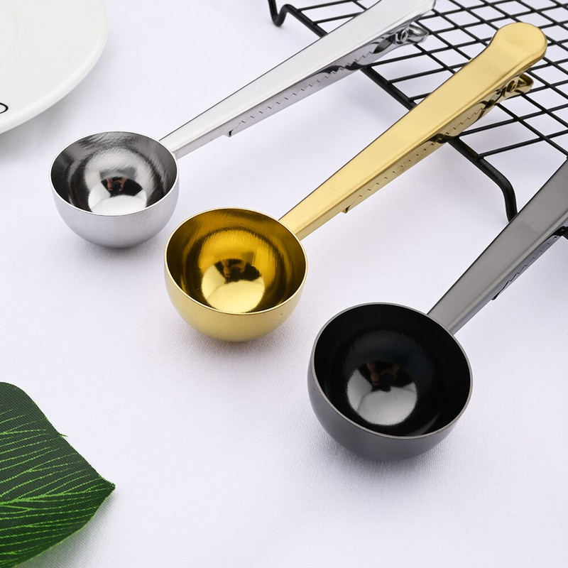 2 u 1 Žličica za kavu od nehrđajućeg čelika Kuhinjska lopatica za kavu Mljevena mjerna žlica s dugom ručkom za čaj Mlijeko u prahu Instant napitci