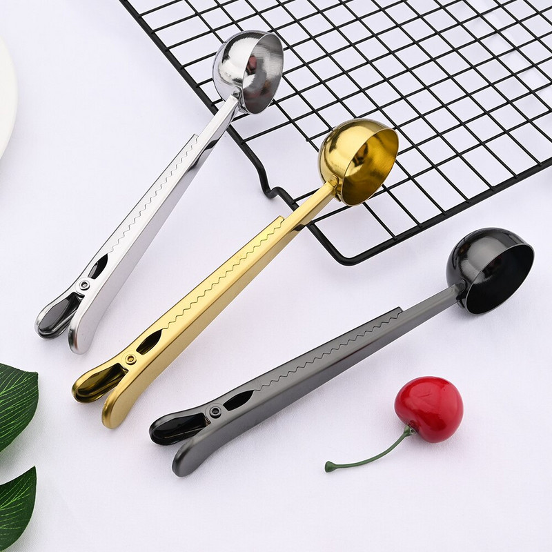 2 u 1 Žličica za kavu od nehrđajućeg čelika Kuhinjska lopatica za kavu Mljevena mjerna žlica s dugom ručkom za čaj Mlijeko u prahu Instant napitci