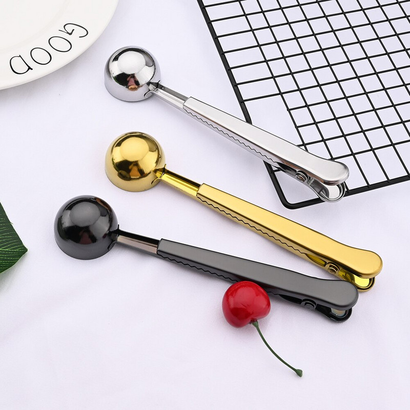 2 u 1 Žličica za kavu od nehrđajućeg čelika Kuhinjska lopatica za kavu Mljevena mjerna žlica s dugom ručkom za čaj Mlijeko u prahu Instant napitci