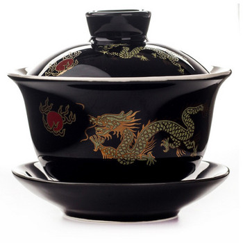 Σετ τσαγιού ζωγραφισμένο στο χέρι Red Dragon Gaiwan Teaware, φλιτζάνι τσαγιού kung Fu Ζωγραφισμένο στο χέρι Σετ τσαγιού μπολ τσαγιού Gai Wan Bowl Πορσελάνινο φλιτζάνι