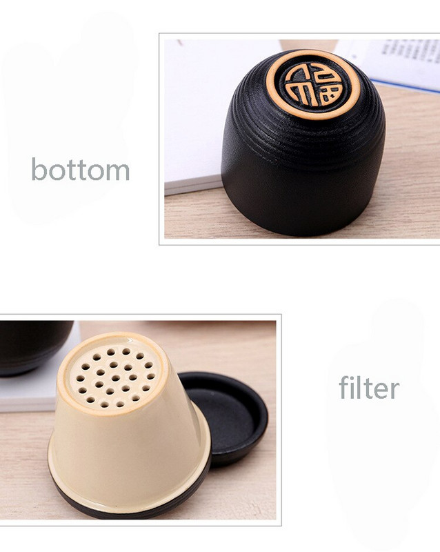 Koncentrična šalica Prijenosni pribor za čaj Keramički kung fu putni set za čaj Šalica u japanskom stilu Čajnik na otvorenom Ceremonija kuhalo za vodu