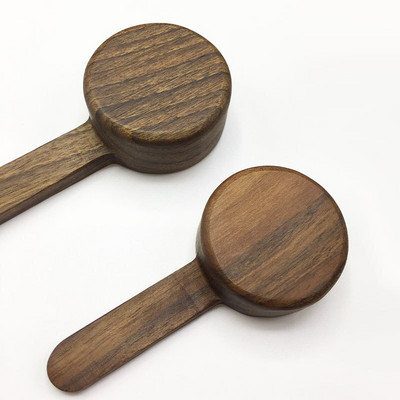 Riešutmedžio kavos pupelių šaukštas Medžio masyvo ilgos rankenos pupelės Rankų darbo varinis kavos matavimo šaukštas 10 g kavos priedai