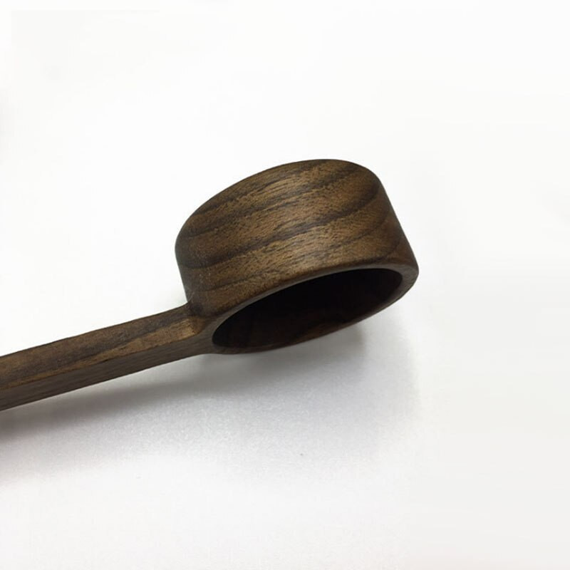 Riešutmedžio kavos pupelių šaukštas Medžio masyvo ilgos rankenos pupelės Rankų darbo varinis kavos matavimo šaukštas 10 g kavos priedai