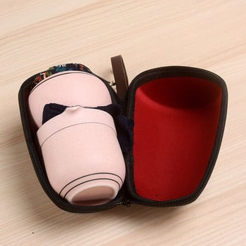 Σετ τσαγιού ταξιδιού 6 τεμαχίων Κεραμική φορητή τσάντα εξωτερικού χώρου Κινέζικα KungFu Teaware Σετ Gaiwan Σετ για φλιτζάνια τσαγιού Drinkware Cup Δωρεάν αποστολή