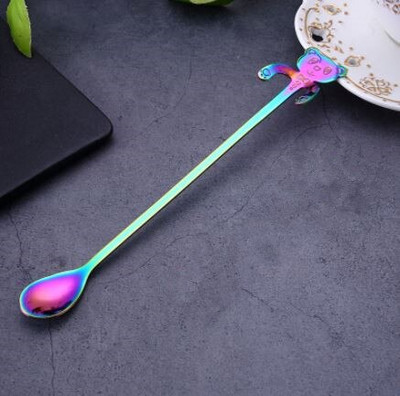 4 бр./компл. Мини лъжици за мечки от неръждаема стомана за кафе, чай, десертна напитка, лъжица, комплект прибори за хранене, кухненски консумативи