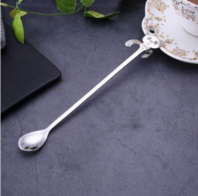 4 бр./компл. Мини лъжици за мечки от неръждаема стомана за кафе, чай, десертна напитка, лъжица, комплект прибори за хранене, кухненски консумативи