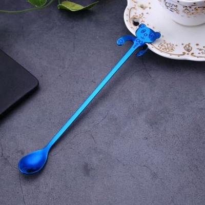 4 бр./компл. Мини лъжици за мечки от неръждаема стомана за кафе, чай, десертна напитка, лъжица, комплект прибори за хранене, кухненски консумативи