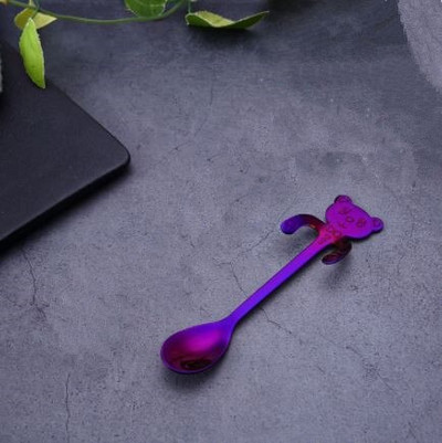 4 бр./компл. Мини лъжици за мечки от неръждаема стомана за кафе, чай, десертна напитка, лъжица, комплект прибори за хранене, кухненски консумативи