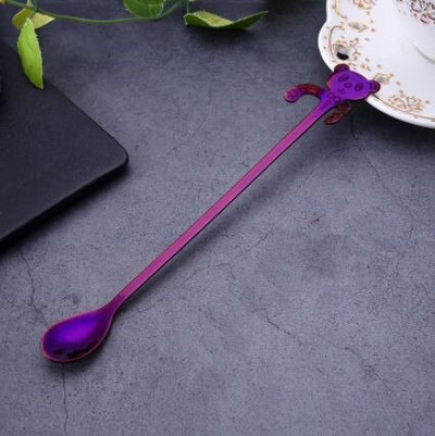 4 бр./компл. Мини лъжици за мечки от неръждаема стомана за кафе, чай, десертна напитка, лъжица, комплект прибори за хранене, кухненски консумативи