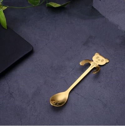 4 бр./компл. Мини лъжици за мечки от неръждаема стомана за кафе, чай, десертна напитка, лъжица, комплект прибори за хранене, кухненски консумативи