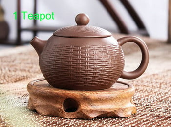 Творчески комплект за чай Филтър за саксии за чай TeaPot Beauties Ръчно изработени лилави глинени прибори за чай персонализирани подаръци Комплект съдове за напитки Чаша за напитка Puer