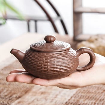 Творчески комплект за чай Филтър за саксии за чай TeaPot Beauties Ръчно изработени лилави глинени прибори за чай персонализирани подаръци Комплект съдове за напитки Чаша за напитка Puer